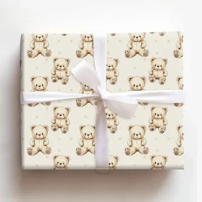 Teddy Time - Gift Wrap for Christmas, Holidays Wrapping Paper, Christmas Wrapping Paper