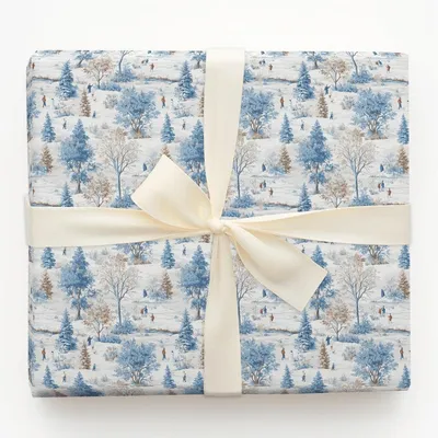 Winter Stroll - Gift Wrap for Christmas, Holidays Wrapping Paper, Christmas Wrapping Paper