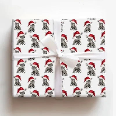 Santa Stripe - Gift Wrap for Christmas, Holidays Wrapping Paper, Christmas Wrapping Paper