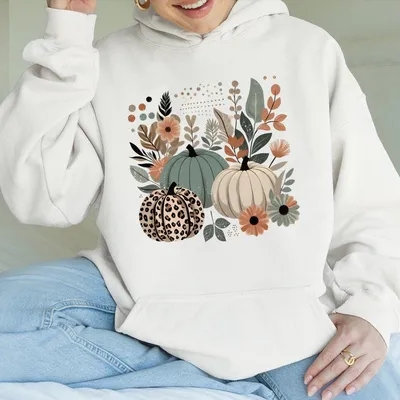 Boho Pumpkins Fall Hoodie, Leopard Pumpkin Boho Fall Hoodie, Pumpkin Season Rustic Boho Hoodie, Trendy Fall Thanksgiving Autumn Vibes Hoodie
