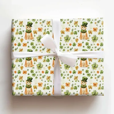 Leprechaun Paws - Gift Wrap for Christmas, Holidays Wrapping Paper, Christmas Wrapping Paper