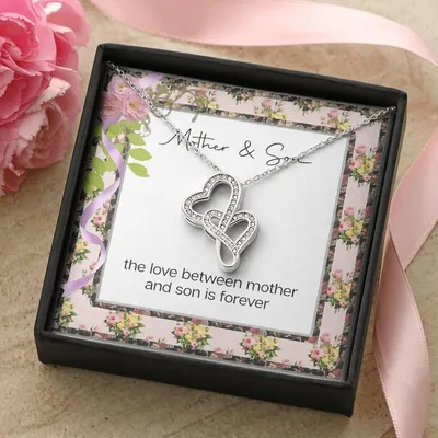 Mother & Son  Double Hearts Necklace