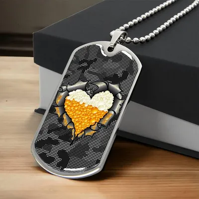 Beer Inside Beer Lover Dog-Tag Necklace - Army Tag Necklace, Dog Tag