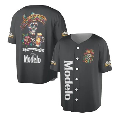 Modelo Cerveza Baseball Jersey Baseball Jersey, Sugar Skull Day Of The Dead Graphic, Mexican Beer Fan Apparel Gift