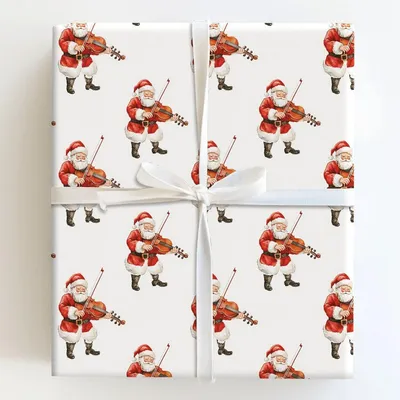 Santa's Bow and Harmony - Gift Wrap for Christmas, Holidays Wrapping Paper, Christmas Wrapping Paper