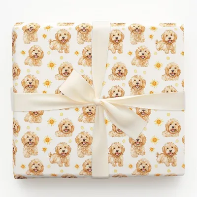 Sunny Day with the Goldendoodle - Gift Wrap for Christmas, Holidays Wrapping Paper, Christmas Wrapping Paper