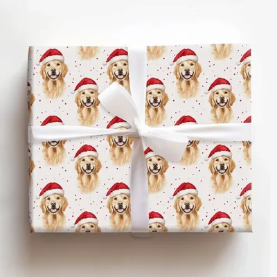 Furry Santa Surprise - Gift Wrap for Christmas, Holidays Wrapping Paper, Christmas Wrapping Paper