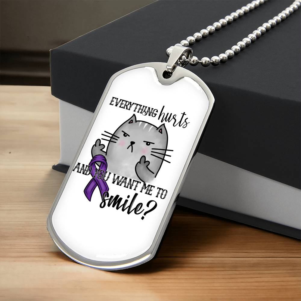 Everything Hurts Dog Tag - Army Tag Necklace, Dog Tag