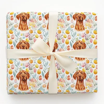 Easter Eggs with the Vizsla - Gift Wrap for Christmas, Holidays Wrapping Paper, Christmas Wrapping Paper