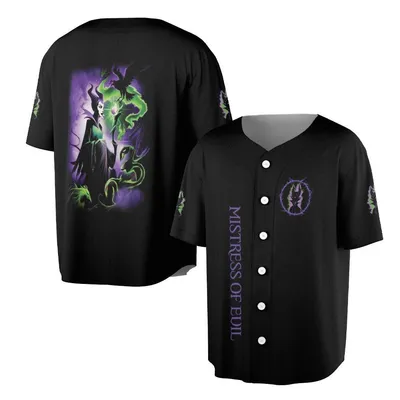 Disney Maleficent Baseball Jersey, Mistress Of Evil Villain Merch, Black & Green Gothic Apparel, Us Gift Baseball Jersey