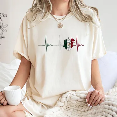 Diversity Mexico Heartbeat T-Shirt Unisex Streetwear Equality Unity Support Graphic Cultural Pride Casual Top