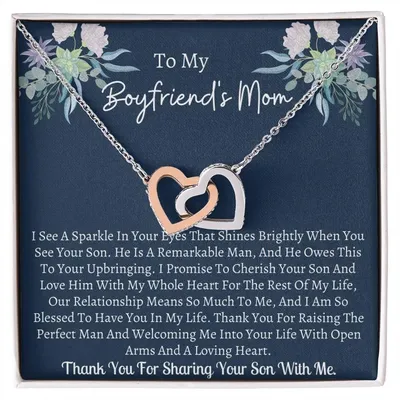 Gift For Boyfriends Mom Interlocking Hearts Necklace