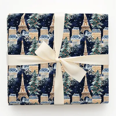 Parisian Frost - Gift Wrap for Christmas, Holidays Wrapping Paper, Christmas Wrapping Paper
