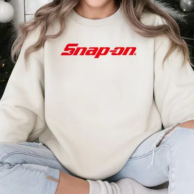 Snap On Logo Sweatshirt – Black With Bold Red Print Front & Back, Comfortable Streetwear For Mechanics And Car Enthusiasts