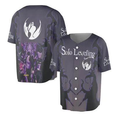 Solo Leveling Baseball Jersey, Sung Jinwoo Shadow Monarch Baseball Jersey, Anime Streetwear Outfit, Korean Manga Fan Gift