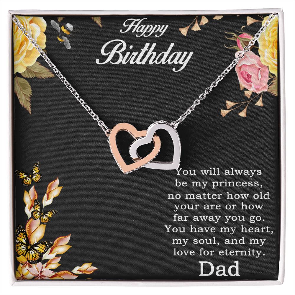 Happy Birthday Daughter Heart Necklace Interlocking Hearts Necklace