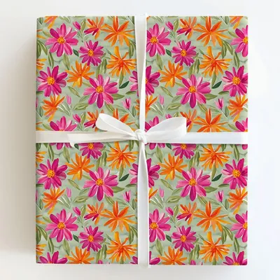 Blooming in Brilliant - Gift Wrap for Christmas, Holidays Wrapping Paper, Christmas Wrapping Paper