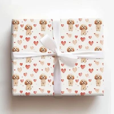 Cavapoo Valentine - Gift Wrap for Christmas, Holidays Wrapping Paper, Christmas Wrapping Paper