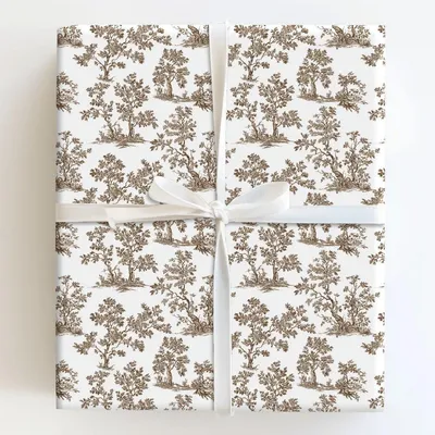 Brown Sketch - Gift Wrap for Christmas, Holidays Wrapping Paper, Christmas Wrapping Paper