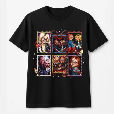 Horror Movie Doll Couple T-Shirt, Waiting For Halloween Chucky And Tiffany T-Shirt, Horror Friend T-Shirt, Unisex Friends T-Shirt