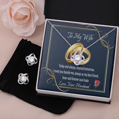 To My Wife Gift Necklace, To My Best Friend, Lover and Soulmate Message Card Necklace