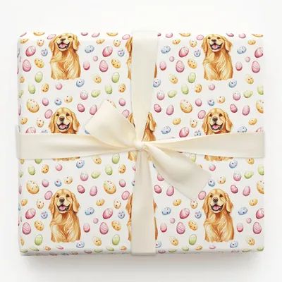 Easter Eggs with the Red Golden - Gift Wrap for Christmas, Holidays Wrapping Paper, Christmas Wrapping Paper