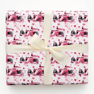 Fast Lane Love - Gift Wrap for Christmas, Holidays Wrapping Paper, Christmas Wrapping Paper