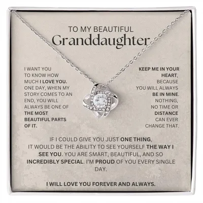To My Beautiful  Granddaughter Love Knot Necklace