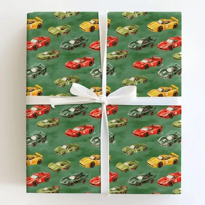 Racing into Gold - Gift Wrap for Christmas, Holidays Wrapping Paper, Christmas Wrapping Paper