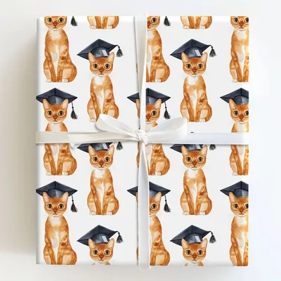 Abyssinian Graduate - Gift Wrap for Christmas, Holidays Wrapping Paper, Christmas Wrapping Paper