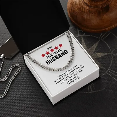 To My Five Star Husband Necklace Cuban Link Chain