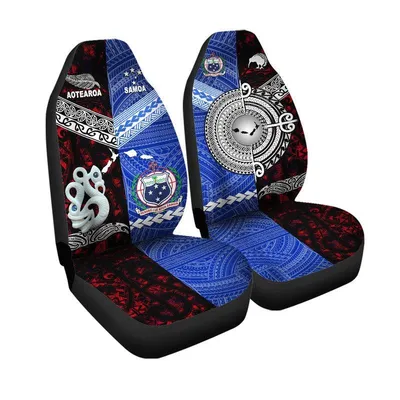 New Zealand And Samoa Car Seat Cover Together Red