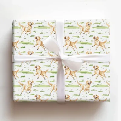 Zoomies with the Goldens - Gift Wrap for Christmas, Holidays Wrapping Paper, Christmas Wrapping Paper