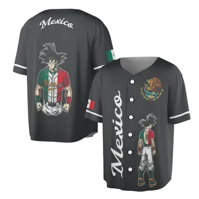 Mexico Baseball Jersey, Anime Warrior Mexican Flag Baseball Jersey, Patriotic Streetwear Outfit, Mexico Pride Gift For Men And Women