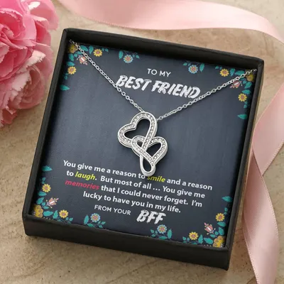 Best Friend Memories Double Hearts Necklace