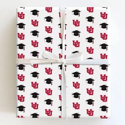 Hats off Utah Grad - Gift Wrap for Christmas, Holidays Wrapping Paper, Christmas Wrapping Paper