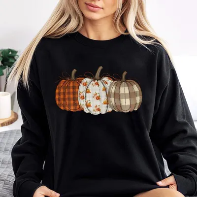 Pumpkin Sweatshirt, Boho Pumpkin Fall Sweatshirt, Patchwork Pumpkin , Cute Autumn Sweatshirt, Fall Harvest Sweatshirt, Pumpkin Patch, Fall Outfits
