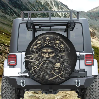 Blackbeard Pirate Of Ocracoke Spare Tire Cover, No Camera Hole, For Jeep, For Bronco, For Camper Spare Tire Cover