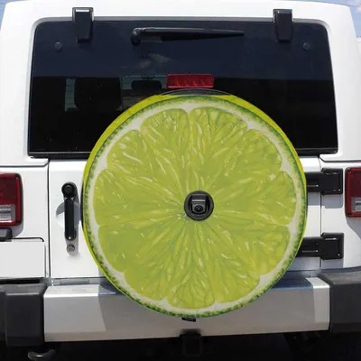 Lime Fruit Spare Tire Cover With Backup Camera Hole Option, Camping Gift Spare Tire Cover