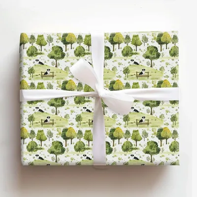 Park Day with the Border Collies - Gift Wrap for Christmas, Holidays Wrapping Paper, Christmas Wrapping Paper