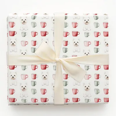 Coffee Day with the Westie - Gift Wrap for Christmas, Holidays Wrapping Paper, Christmas Wrapping Paper