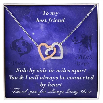 Pisces To Virgo Best Friend Interlocked Hearts Necklace Interlocking Hearts Necklace