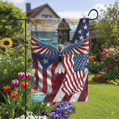 Puerto Rico American Garden Flag, Double-Sided House Flag Vertical Garden Flag
