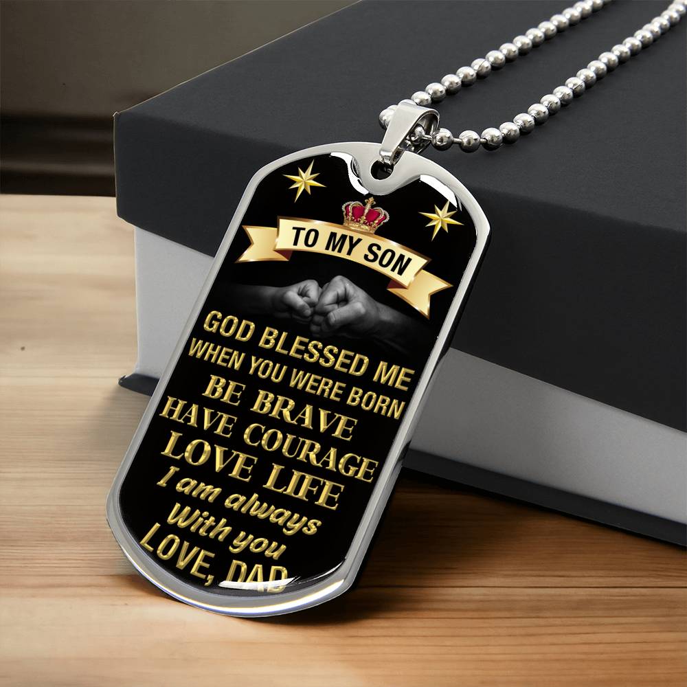 Dad And Son, To My Son, Birthday Gift For Son, To My Love, Best Gift For Son, Perfect Gift For Son, Anniversary Gift For Son - Army Tag Necklace, Dog Tag