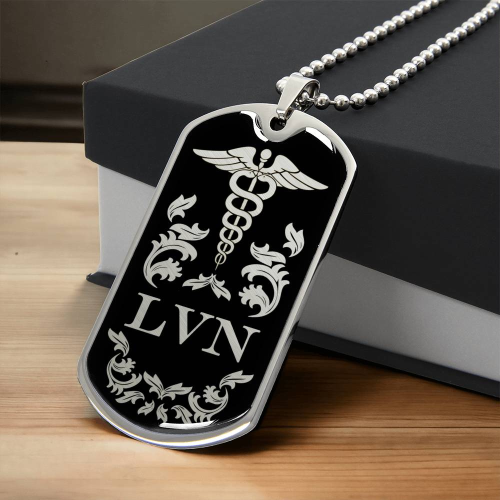 Lvn Dog Tag Necklace - Army Tag Necklace, Dog Tag