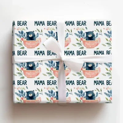 Mama Bear Mug - Gift Wrap for Christmas, Holidays Wrapping Paper, Christmas Wrapping Paper