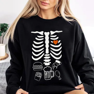 Skeleton Halloween Sweatshirt For Dad Funny X Ray Dad Pregnancy Announcement Sweatshirt 2025 Daddy To Be Costume Fall New Dad