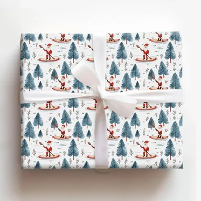 Ho Ho Away We Row - Gift Wrap for Christmas, Holidays Wrapping Paper, Christmas Wrapping Paper
