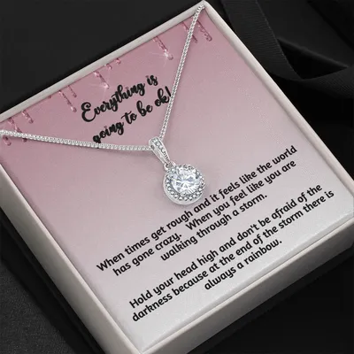 Everything is Going to Be Ok Eternal Hope CZ Necklace Daily Reminder Gift For Mom Daughter Friend