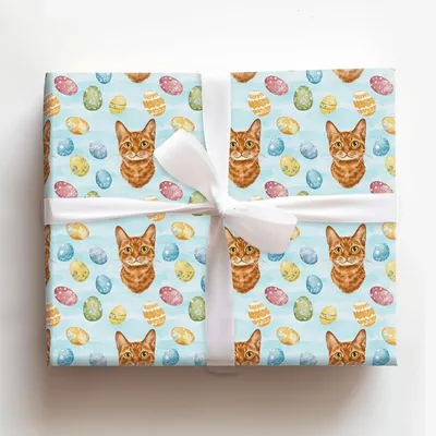 Easter Eggs with the Abyssinian - Gift Wrap for Christmas, Holidays Wrapping Paper, Christmas Wrapping Paper